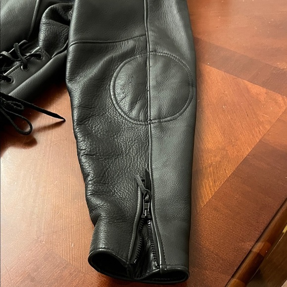 Leather Biker Jacket in Black Made in USA Riders Motorcycle - Picture 4 of 8